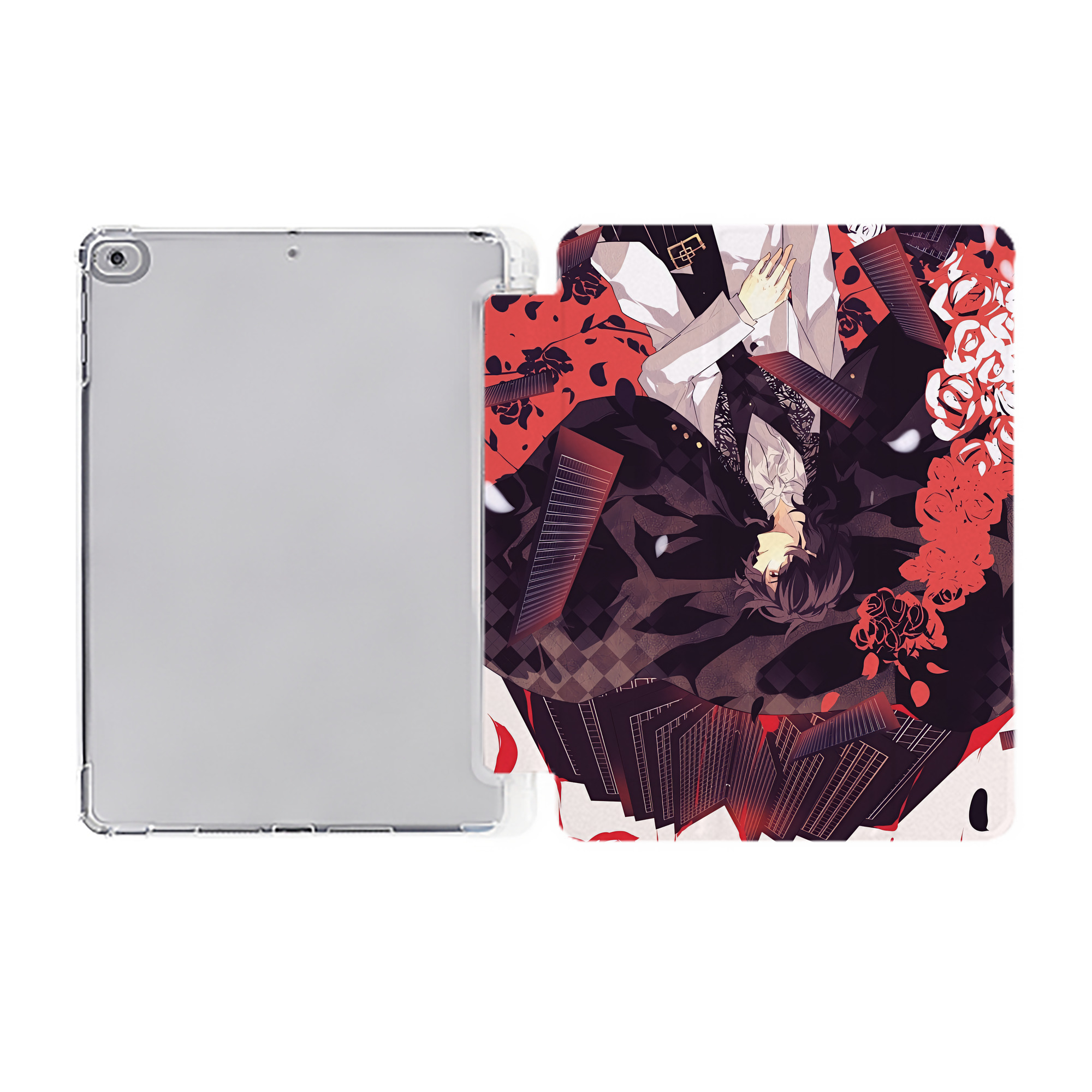 （画像用） 文豪ストレイドッグス Bungo Stray Dogs IPad ケース ペン収納付き 三つ折りスタンド PUレザー×シリコン 対応機種9.5/10.5/10.9インチ